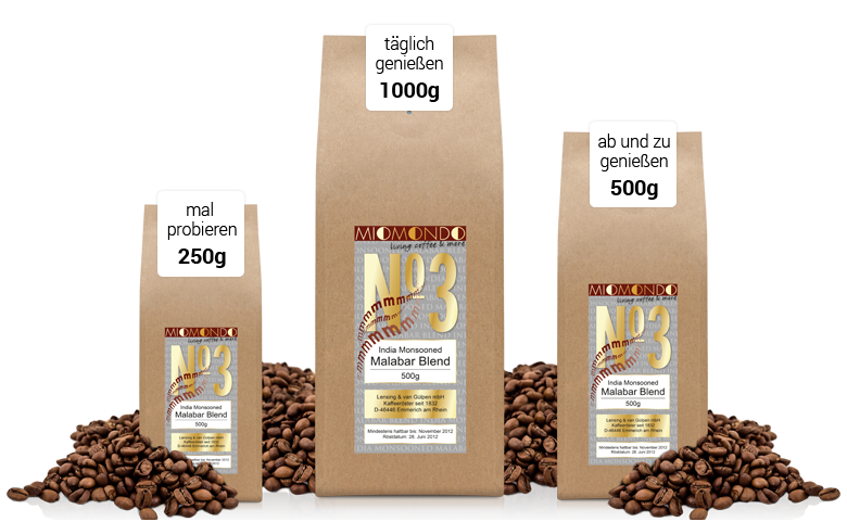 Kaffee India Monsooned Malabar Blend Jura Kaffeewelt Borken